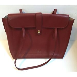 Kate Spade Work Tote Red Essential Turn lock Laptop Bag Large Leather Saffiano